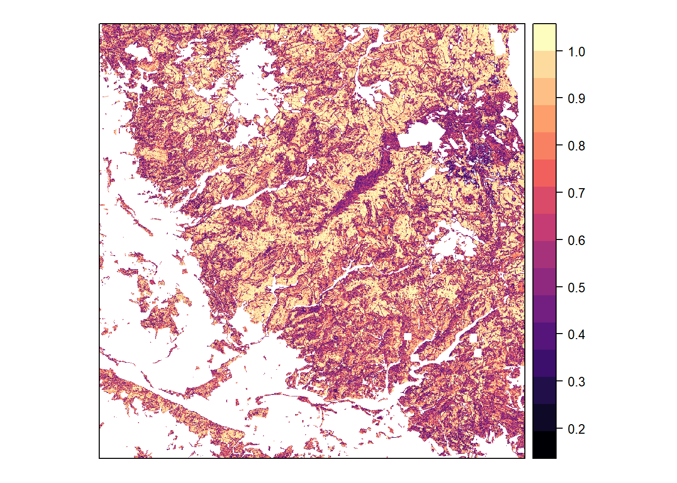 Maximum classification probabilitiy, based on 6-class model