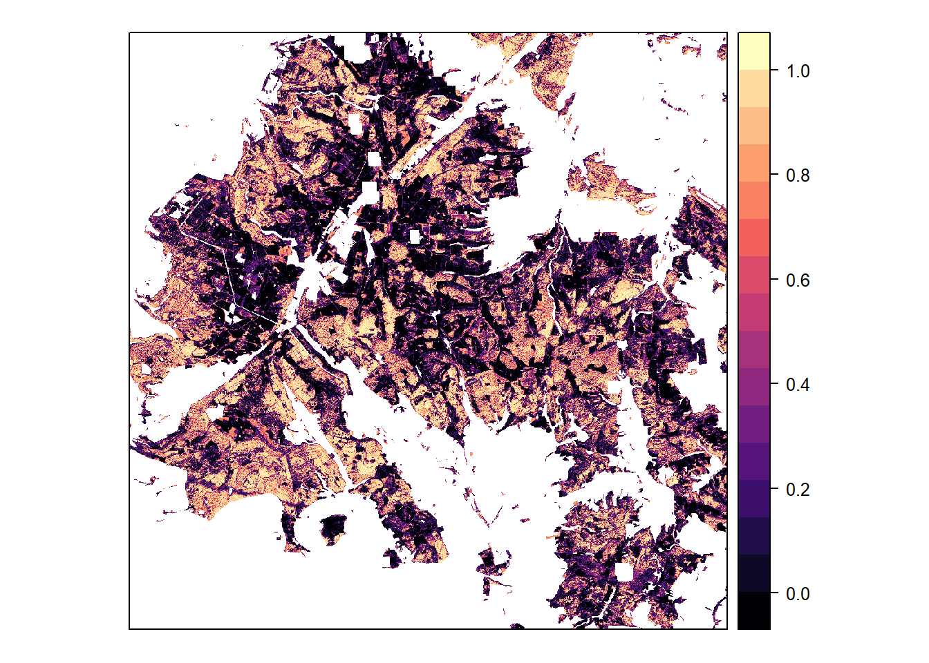Classification probabilities for beech, based on 4-class model