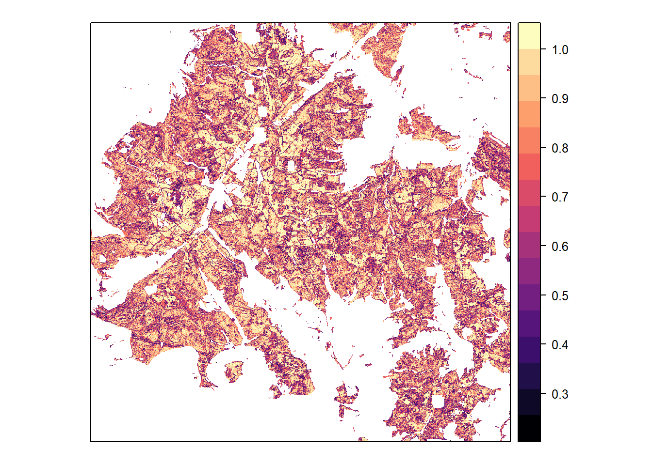 Maximum classification probability, based on 4-class model