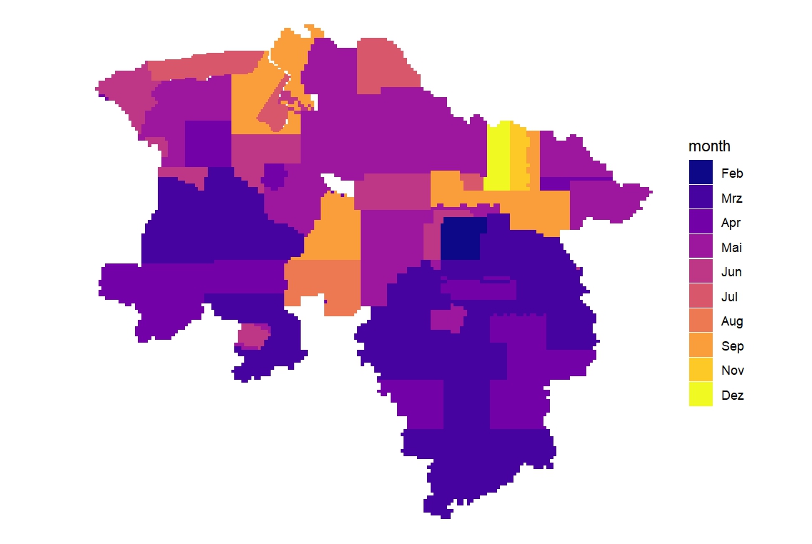 Orthoimage coverage by month
